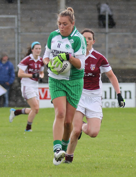 Action from the ladies senior match between Aodh Ruadh and Termon.