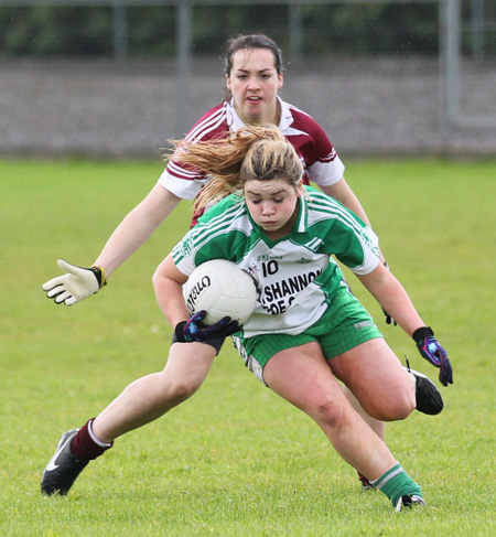 Action from the ladies senior match between Aodh Ruadh and Termon.