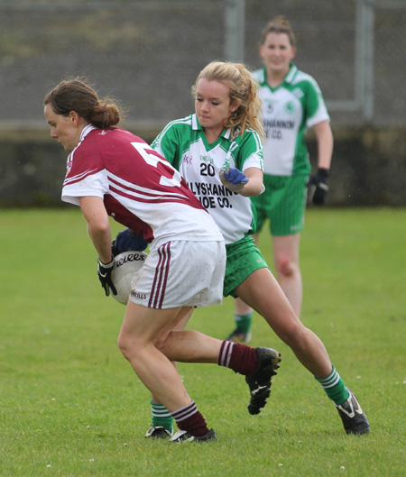 Action from the ladies senior match between Aodh Ruadh and Termon.