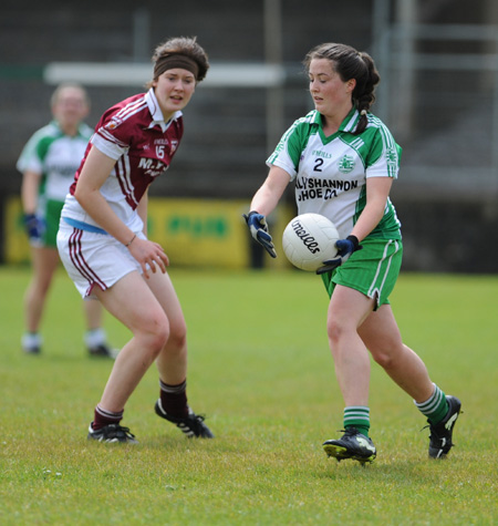 Action from the ladies senior match between Aodh Ruadh and Termon.