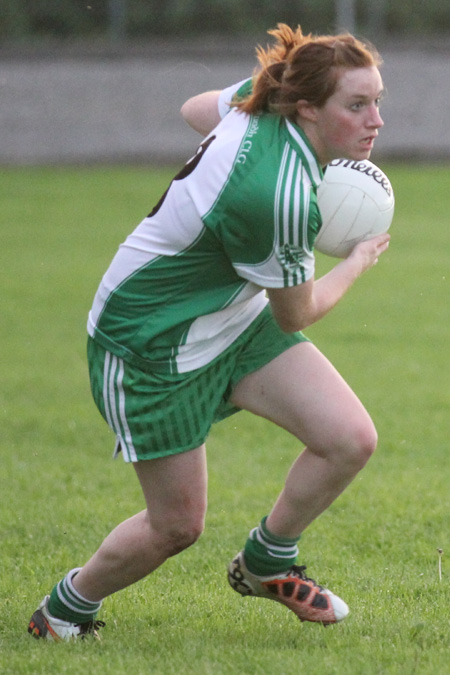 Action from the ladies senior match between Aodh Ruadh and Four Masters.