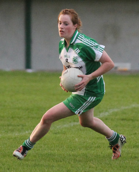 Action from the ladies senior match between Aodh Ruadh and Four Masters.