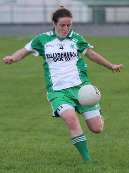 Action from the ladies senior match between Aodh Ruadh and Four Masters.