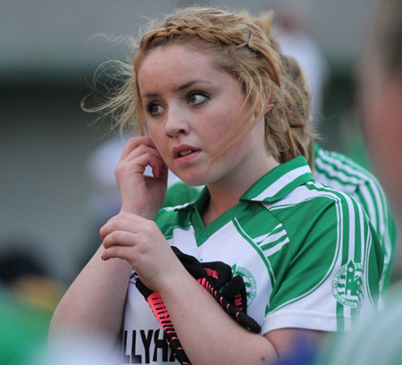 Action from the ladies senior match between Aodh Ruadh and Four Masters.