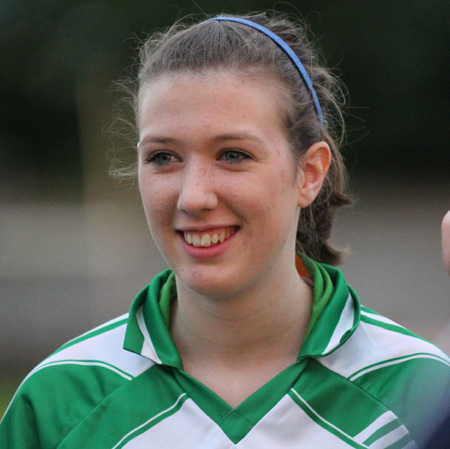 Action from the ladies senior match between Aodh Ruadh and Four Masters.