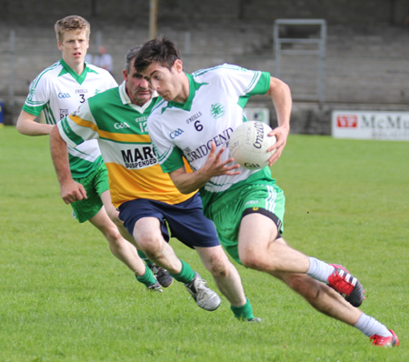 Action from the division three senior reserve football league match against Buncrana.