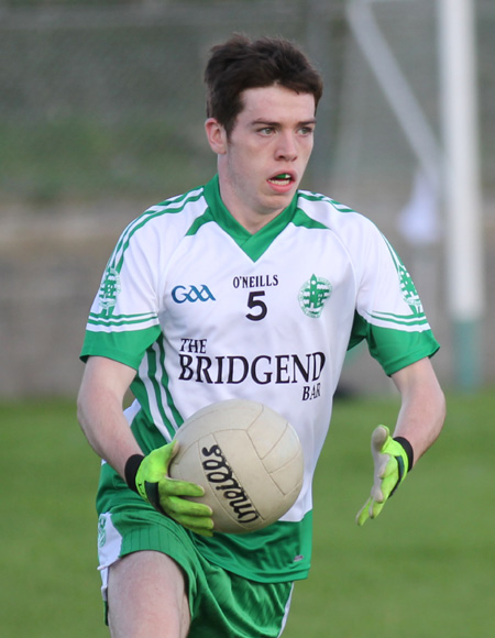 Action from the division three senior reserve football league match against Buncrana.