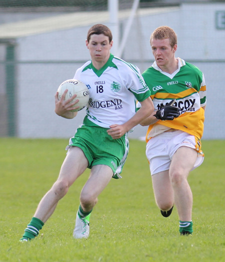 Action from the division three senior reserve football league match against Buncrana.