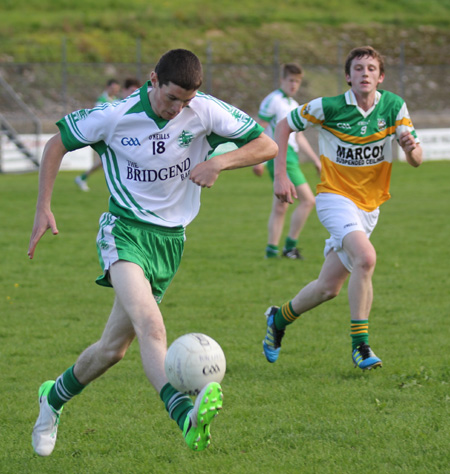 Action from the division three senior reserve football league match against Buncrana.