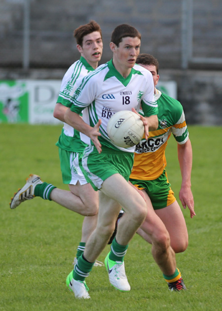 Action from the division three senior reserve football league match against Buncrana.