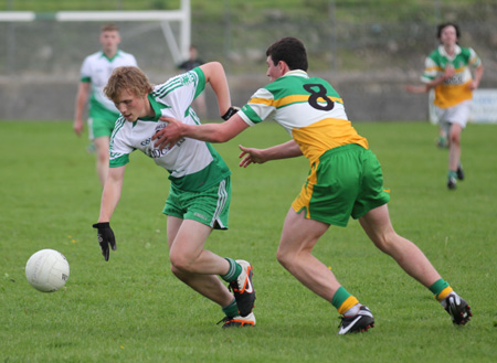 Action from the division three senior reserve football league match against Buncrana.