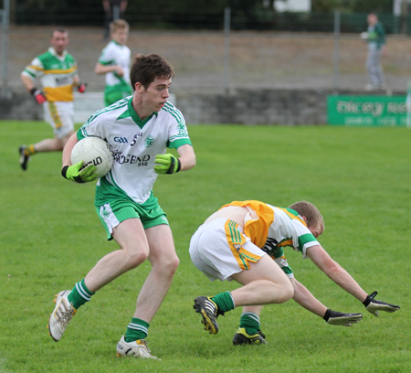 Action from the division three senior reserve football league match against Buncrana.