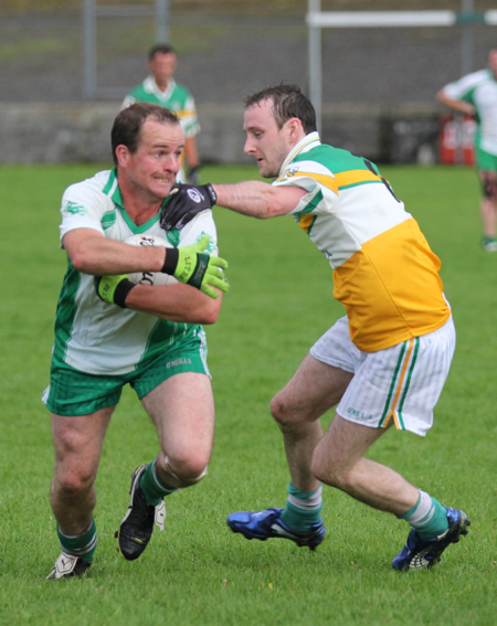 Action from the division three senior football league match against Buncrana.