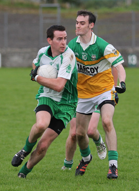 Action from the division three senior football league match against Buncrana.