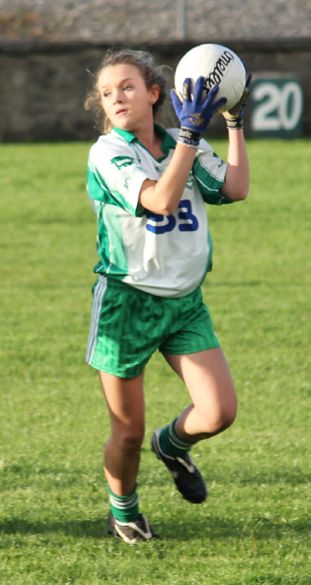 Action from the ladies under 16 match between Aodh Ruadh and Saint Naul's.