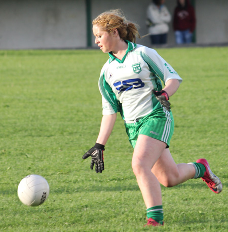 Action from the ladies under 16 match between Aodh Ruadh and Saint Naul's.