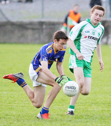 Action from the under 16 championship game between Aodh Ruadh and Kilcar.