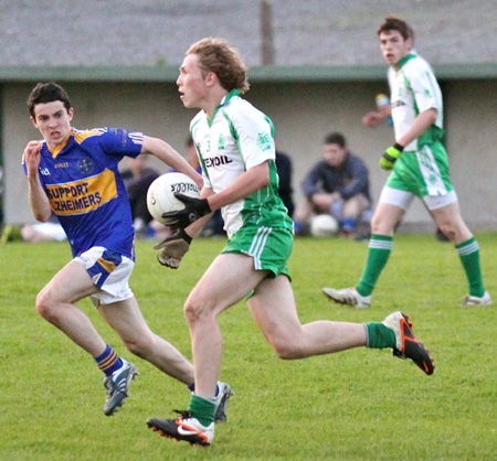 Action from the under 16 championship game between Aodh Ruadh and Kilcar.