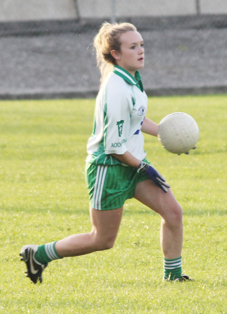 Action from the ladies under 16 match between Aodh Ruadh and Four Masters.