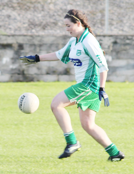 Action from the ladies under 16 match between Aodh Ruadh and Four Masters.