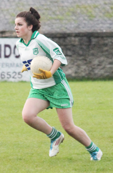 Action from the ladies under 16 match between Aodh Ruadh and Four Masters.