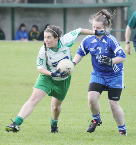 Action from the ladies under 16 match between Aodh Ruadh and Four Masters.