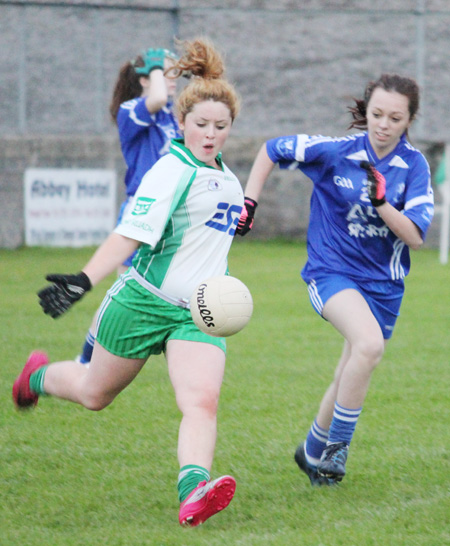 Action from the ladies under 16 match between Aodh Ruadh and Four Masters.