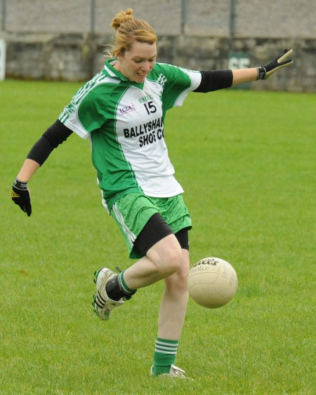 Action from the ladies senior match between Aodh Ruadh and Glenfin.