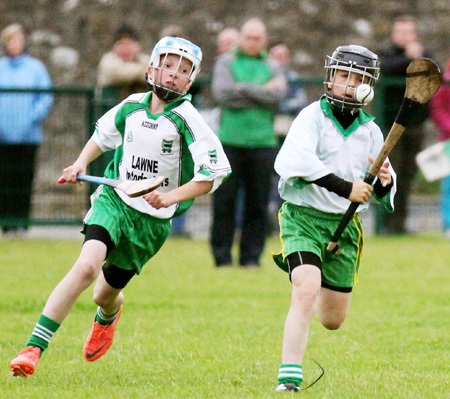 Action from the under 12 hurling game between Aodh Ruadh and MacCumhaill's.