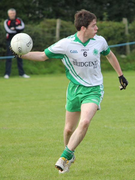 Action from the division three senior reserve football league match against Urris.