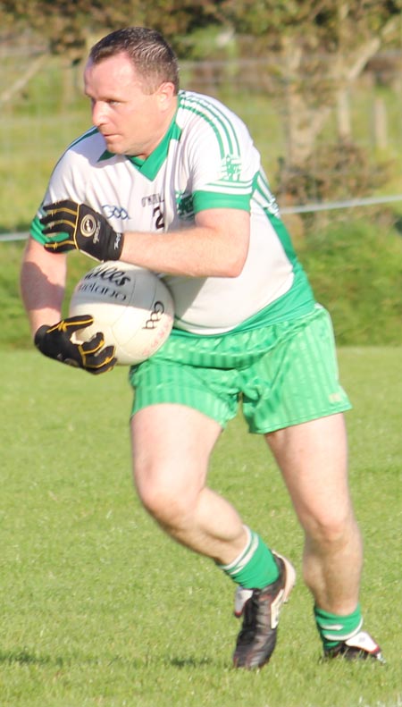 Action from the division three senior reserve football league match against Urris.