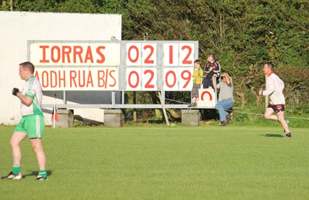 Action from the division three senior reserve football league match against Urris.