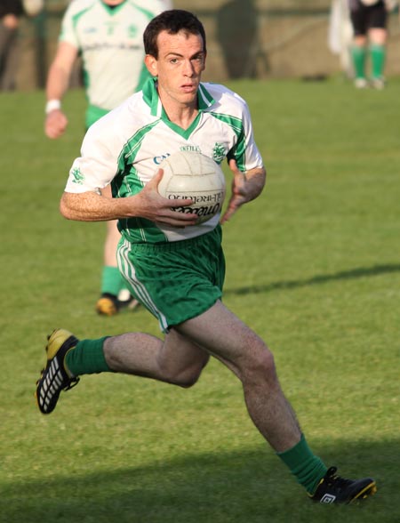 Action from the division three senior reserve football league match against Urris.