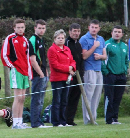 Action from the division three senior reserve football league match against Urris.