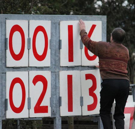 Action from the division three senior reserve football league match against Urris.