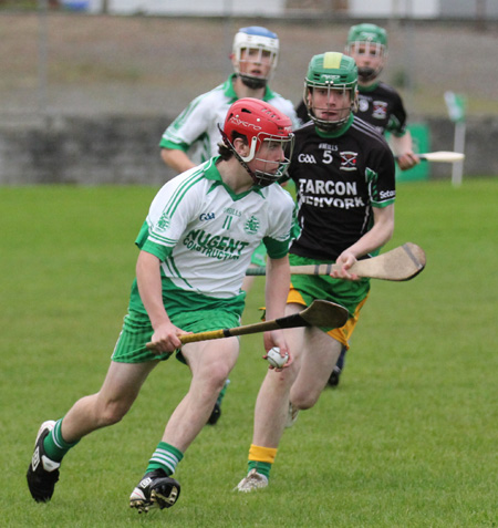 Action from the under 16 hurling game between Aodh Ruadh and Setanta.