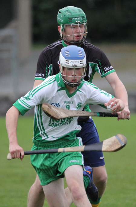 Action from the under 16 hurling game between Aodh Ruadh and Setanta.