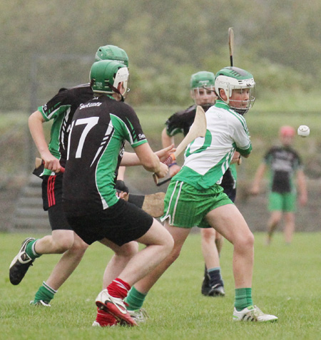 Action from the under 16 hurling game between Aodh Ruadh and Setanta.