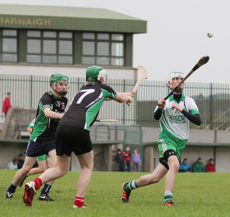 Action from the under 16 hurling game between Aodh Ruadh and Setanta.