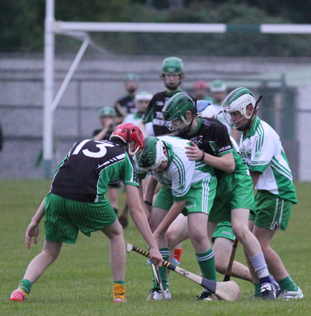 Action from the under 16 hurling game between Aodh Ruadh and Setanta.