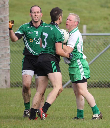 Action from the intermediate football championship match against Naomh Bríd.