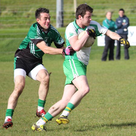 Action from the intermediate football championship match against Naomh Bríd.