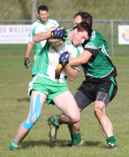 Action from the intermediate football championship match against Naomh Bríd.