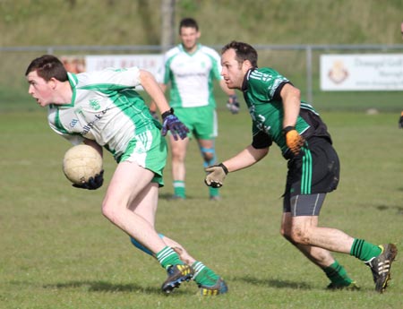 Action from the intermediate football championship match against Naomh Bríd.