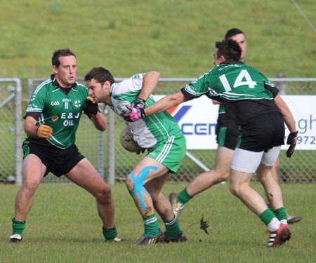 Action from the intermediate football championship match against Naomh Bríd.