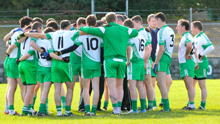 Action from the intermediate reserve football championship game against Naomh Bríd.