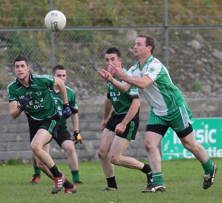 Action from the intermediate football championship match against Naomh Bríd.