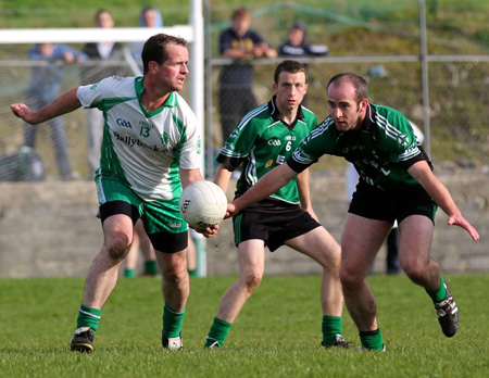 Action from the intermediate football championship match against Naomh Bríd.