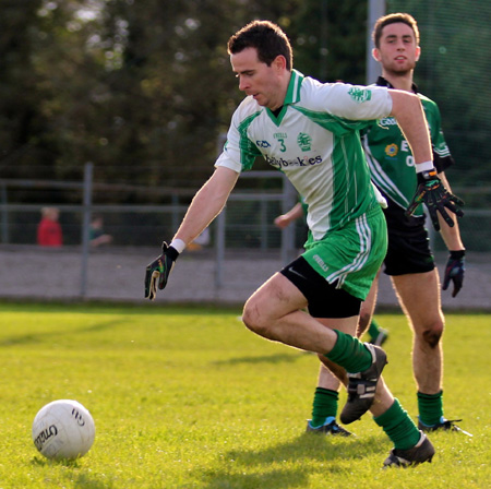 Action from the intermediate football championship match against Naomh Bríd.