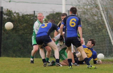 Action from the division three senior reserve football league match against Muff.